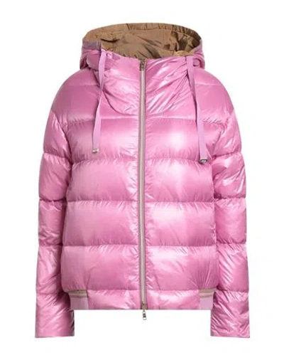 Herno Woman Puffer Mauve Size 10 Polyamide, Acrylic, Elastane In Pink