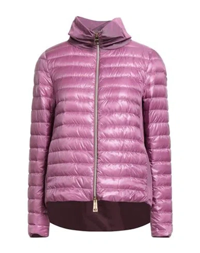Herno Woman Puffer Mauve Size 2 Polyamide, Polyester In Pink