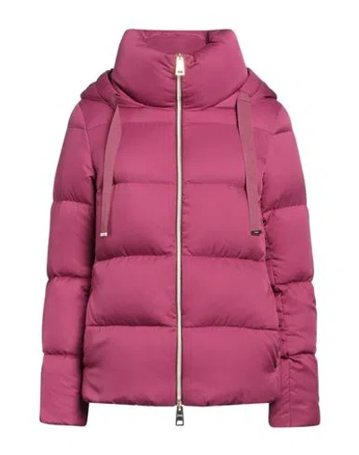 Herno Woman Puffer Mauve Size 4 Polyester, Cotton In Purple