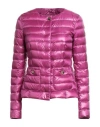 Herno Woman Puffer Mauve Size 6 Polyamide, Cotton, Acetate In Purple