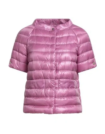 Herno Woman Puffer Mauve Size 6 Polyamide In Red