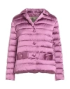 Herno Woman Puffer Mauve Size 6 Polyester In Purple