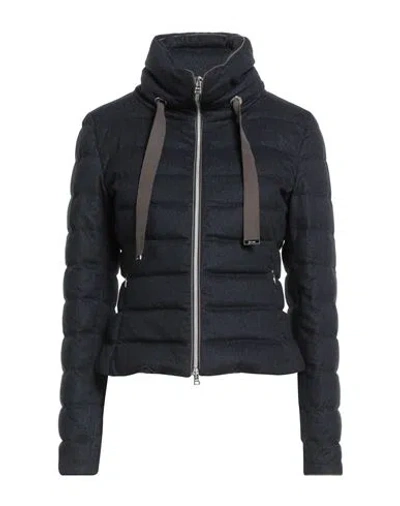 Herno Woman Puffer Midnight Blue Size 12 Silk, Cashmere