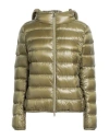 Herno Woman Puffer Military Green Size 6 Polyamide