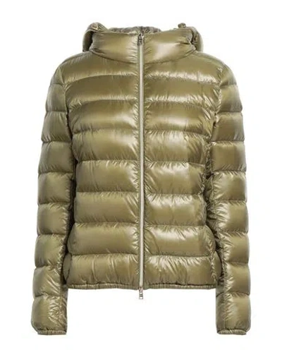 Herno Woman Puffer Military Green Size 6 Polyamide