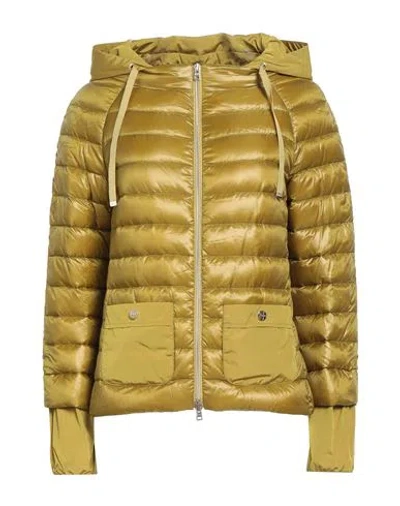 Herno Woman Puffer Military Green Size 6 Polyamide