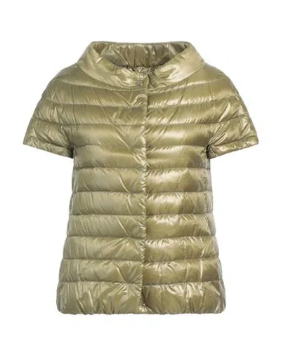 Herno Woman Puffer Military Green Size 6 Polyamide, Cotton, Acetate