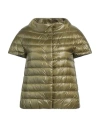 Herno Woman Puffer Military Green Size 6 Polyamide, Cotton, Acetate