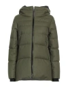 Herno Woman Puffer Military Green Size 6 Wool, Polyamide, Viscose, Metallic Fiber, Polyester In Green