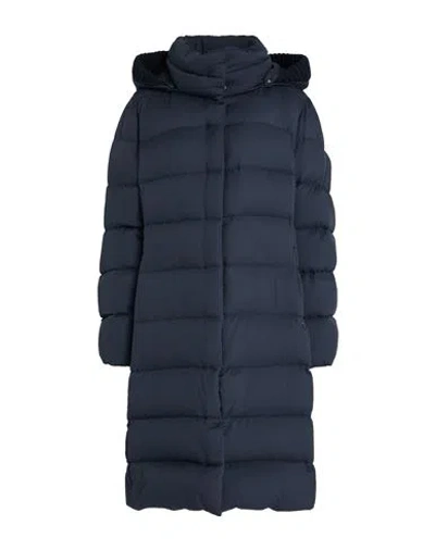 Herno Woman Puffer Navy Size 14 Polyester, Wool In Blue
