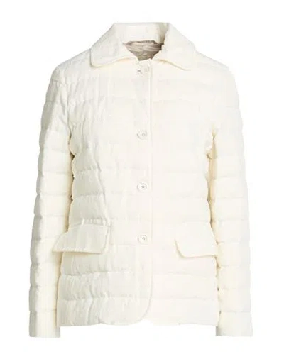 Herno Woman Puffer Off White Size 6 Linen