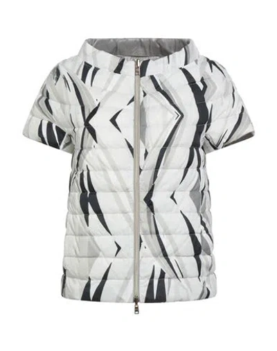 Herno Woman Puffer Off White Size 6 Polyamide In Gray