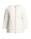 Herno Woman Puffer Off White Size 8 Linen