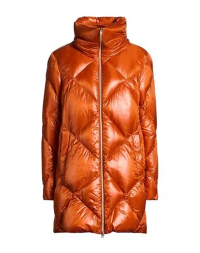 Herno Woman Puffer Orange Size 12 Polyamide