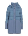Herno Woman Puffer Pastel Blue Size 4 Wool, Polyamide, Polyurethane
