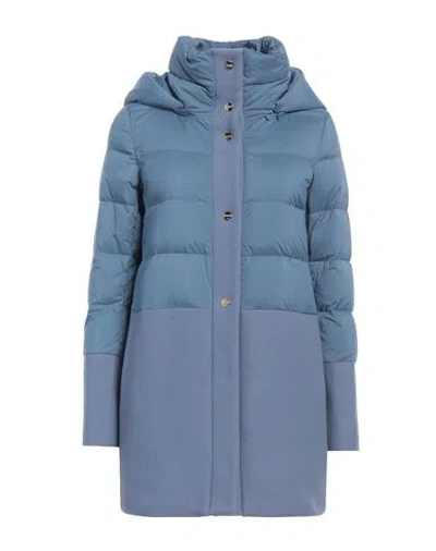 Herno Woman Puffer Pastel Blue Size 4 Wool, Polyamide, Polyurethane