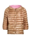 Herno Woman Puffer Pink Size 12 Polyamide In Brown