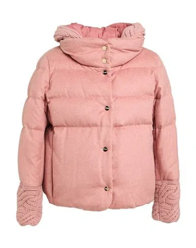 Herno Woman Puffer Pink Size 6 Silk, Cashmere