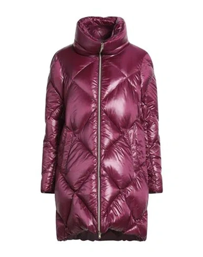 HERNO HERNO WOMAN PUFFER PLUM SIZE 10 POLYAMIDE
