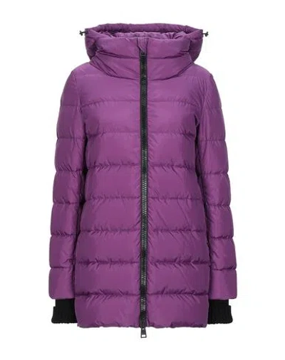 Herno Woman Puffer Purple Size 6 Polyamide In Purple