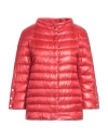 Herno Woman Puffer Red Size 4 Polyamide, Polyester, Cotton