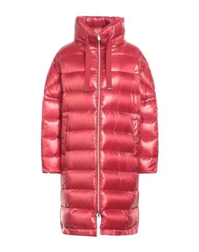 Herno Woman Puffer Red Size 6 Polyamide, Acetate, Cotton