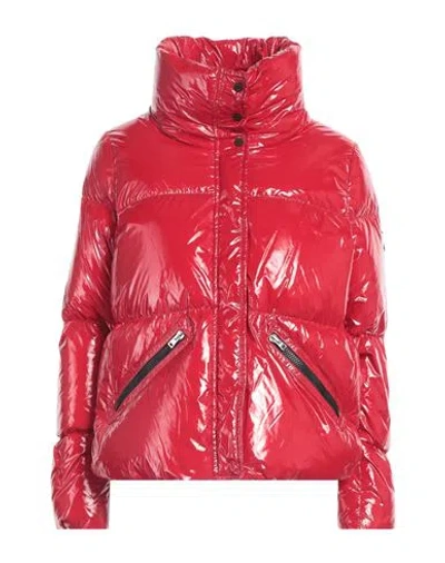 Herno Funnel-neck Puffer Jacket In Red