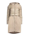 Herno Taffeta Hem Padded Coat Women In Beige