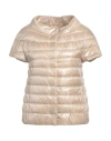 Herno Woman Puffer Sand Size 6 Polyamide, Cotton, Acetate In Beige
