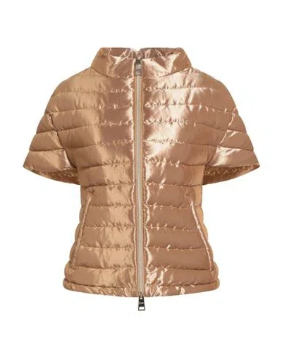 Herno Woman Puffer Sand Size 8 Polyester In Brown