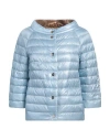 Herno Woman Puffer Sky Blue Size 10 Polyamide