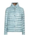 Herno Woman Puffer Sky Blue Size 10 Polyamide, Polyester, Cotton