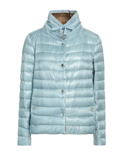 Herno Woman Puffer Sky Blue Size 10 Polyamide, Polyester, Cotton In Blue