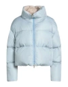 Herno Modern Winter Jacket With Pink Lining In Blue