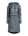 Herno Woman Puffer Slate Blue Size 2 Cotton, Viscose, Polyester, Polyamide