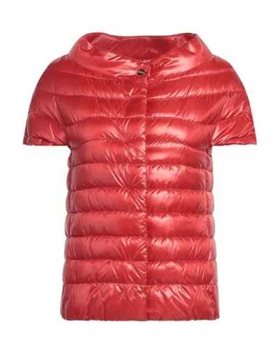 Herno Iconico Woman Puffer Tomato Red Size 2 Polyamide, Cotton, Acetate