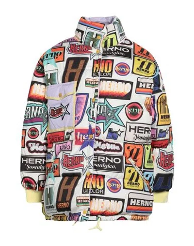 Herno Woman Puffer White Size 6 Polyester In Multi