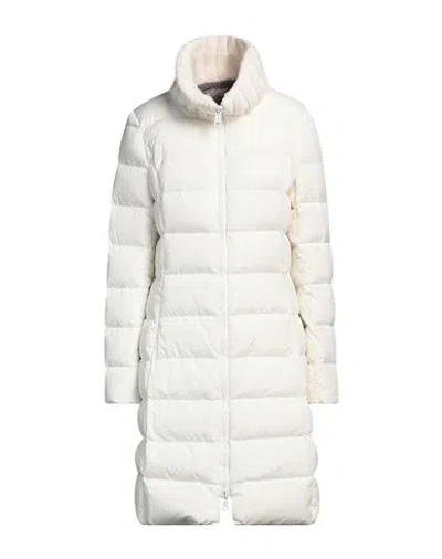 Herno Woman Puffer White Size 6 Polyester, Virgin Wool