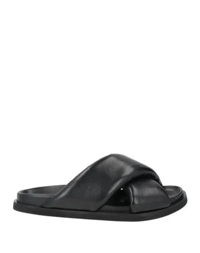Herno Woman Sandals Black Size 6 Leather