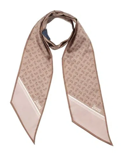 Herno Woman Scarf Khaki Size - Silk In Sand