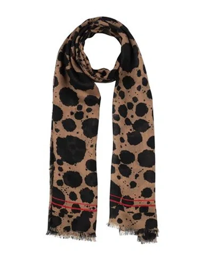 Herno Woman Scarf Khaki Size - Wool, Silk In Brown