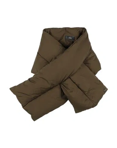 Herno Woman Scarf Military Green Size - Polyamide In Brown