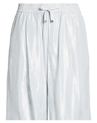 Herno Woman Shorts & Bermuda Shorts Light Grey Size 4 Viscose, Metallic Fiber In Gray