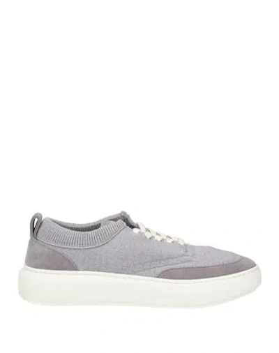 Herno Woman Sneakers Grey Size 6 Leather, Textile Fibers