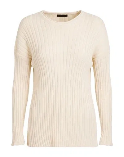 Herno Woman Sweater Ivory Size 0 Cotton, Wool In Neutral