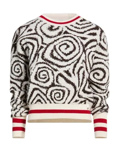 Herno Woman Sweater Ivory Size 8 Wool, Cotton, Viscose In Multi