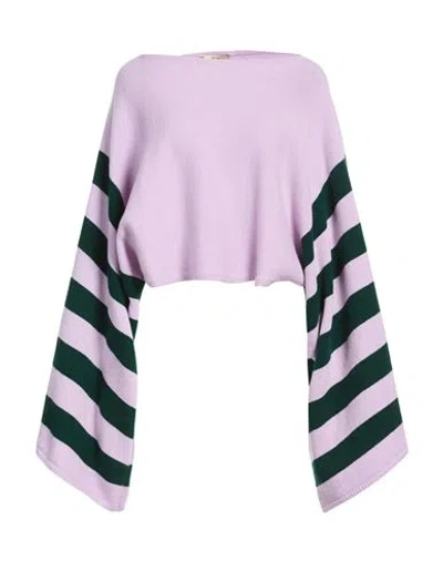 Herno Woman Sweater Lilac Size Onesize Wool In Purple