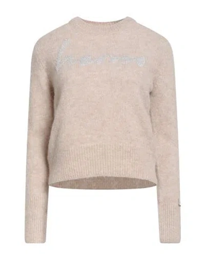 Herno Woman Sweater Sand Size 8 Alpaca Wool, Polyamide, Wool In Neutral