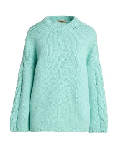 Herno Woman Sweater Turquoise Size 4 Cashmere In Blue