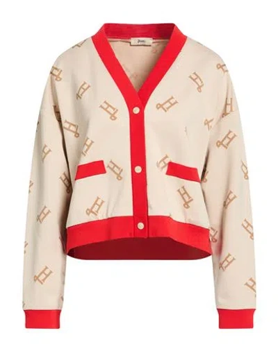 Herno Woman Sweatshirt Beige Size 10 Cotton, Polyester, Elastane In Neutral